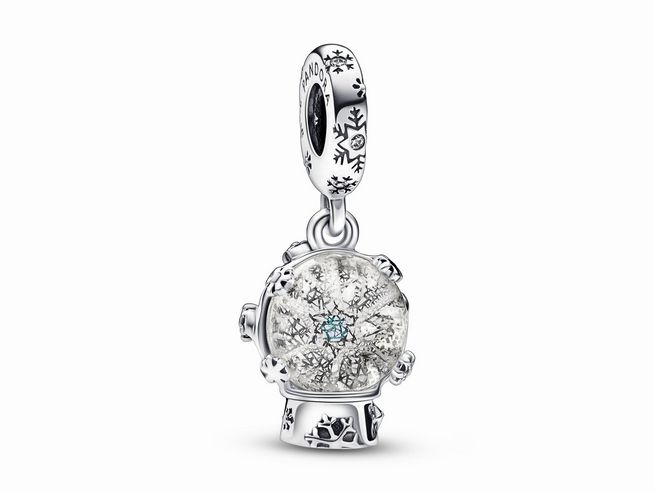 Pandora charm 792369C01 - Schneeflocken Schneekugel  -  Silber