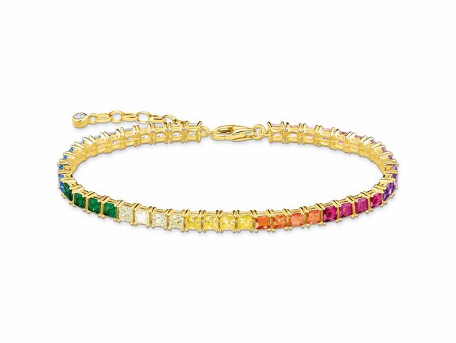 Thomas Sabo A2029-996-7-L19V - Armband - Sterling Silber verg. Gelbgold + Zirkonia - Rainbow - Regenbogen - 19 cm