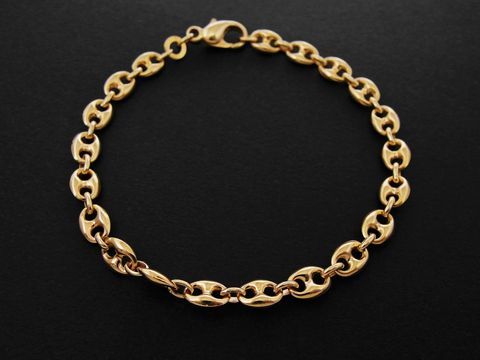 Armband Kästchenpanzer - 5,3 x 1,9 mm - Gold 585 - 18,5 cm