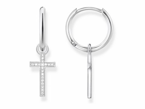 Thomas Sabo - CR622-051-14 - Creolen -Kreuz- weiß - 2,7 cm