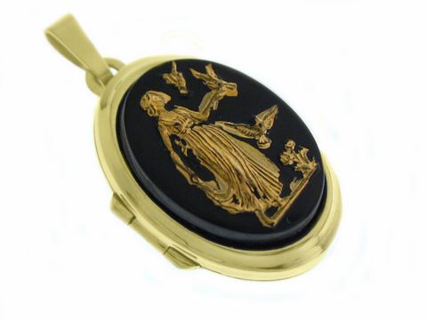 Göttlich - Medaillon mit Cabochon - Gold 585