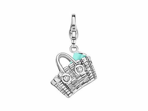 Strandtasche Ti Sento Silber charms - 8406ET Beach Bag