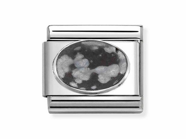 Nomination 330510 44 Classic - Naturstein - Naturstein - Obsidian - Sterling Silber & Edelstahl