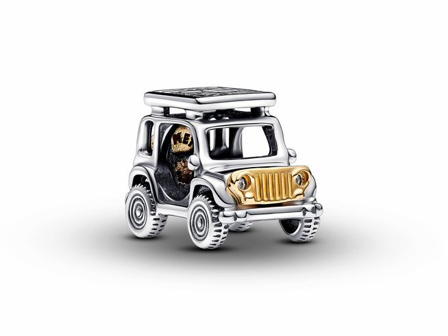 Pandora 763330C01 Bicolor Abenteuerauto Charm - Sterling Silber & Gelbgold verg. - Zirkonia klar