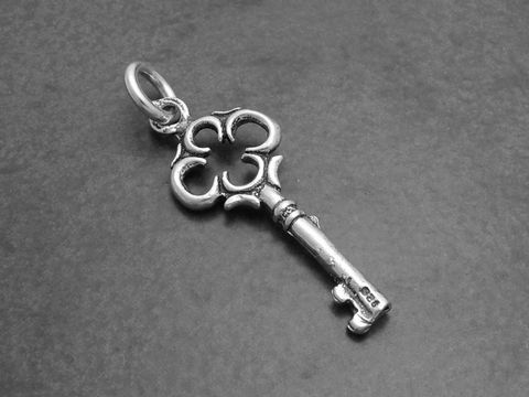 Schlüssel -925 Sterling Silber Anhänger- Key