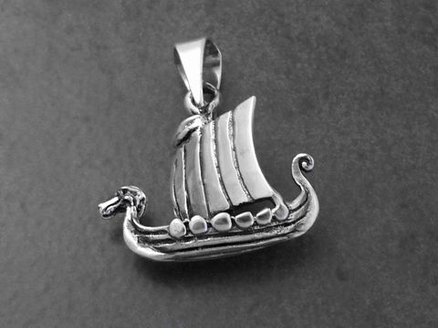 Drachenboot Schiff - Sterling Silber Anhänger -BOOT-