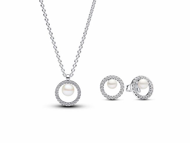 Pandora SET Mondnacht 393165C01 + 293154C01 - Silber - Zuchtperle