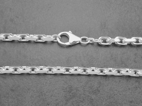 Kette - Anker - Sterling Silber - 50 cm - diamantiert - 4,5 x 4,5 mm 40g