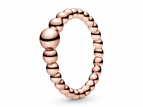 Pandora 187536-48 - Beaded - Perlenbesetzter Roségold Verg. Ring - Gr. 48