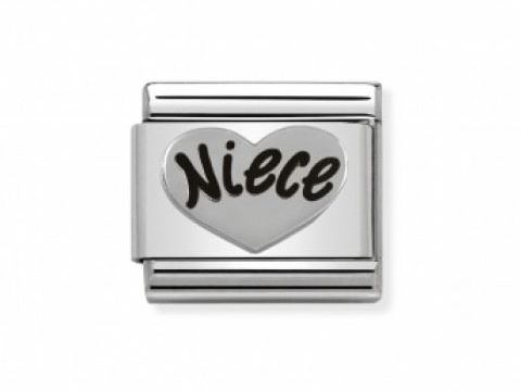 Nomination 330101 16 Herz NIECE - OXIDIERTE SYMBOLE SilverShine Classic - Nichte