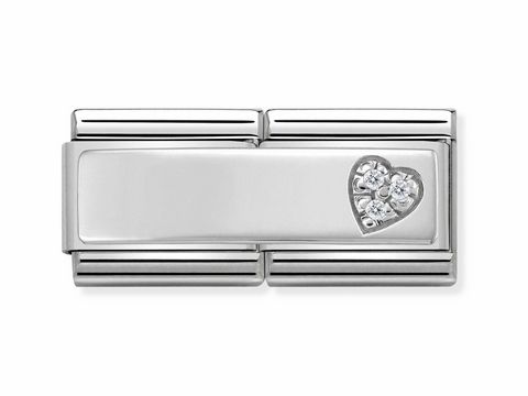 NOMINATION 330731 09 - DOUBLE Classic Silver Shine Herz Zirkonia