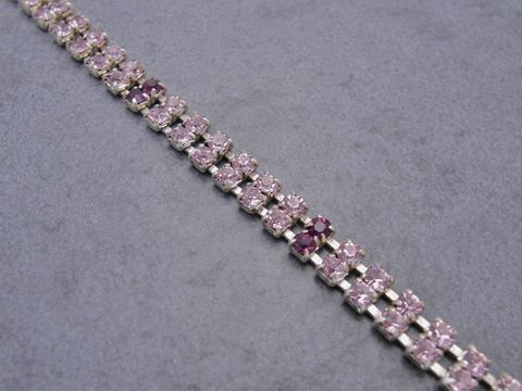 Strass Armband - zierlich - fuchsia-lila - Strassschmuck - 18 cm