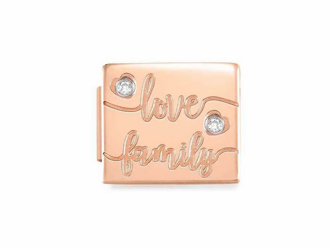 Nomination 230307 02 GLAM SYMBOLE - Edelstahl + Cubic Zirconia - Roségold PVD-besch. - Love family