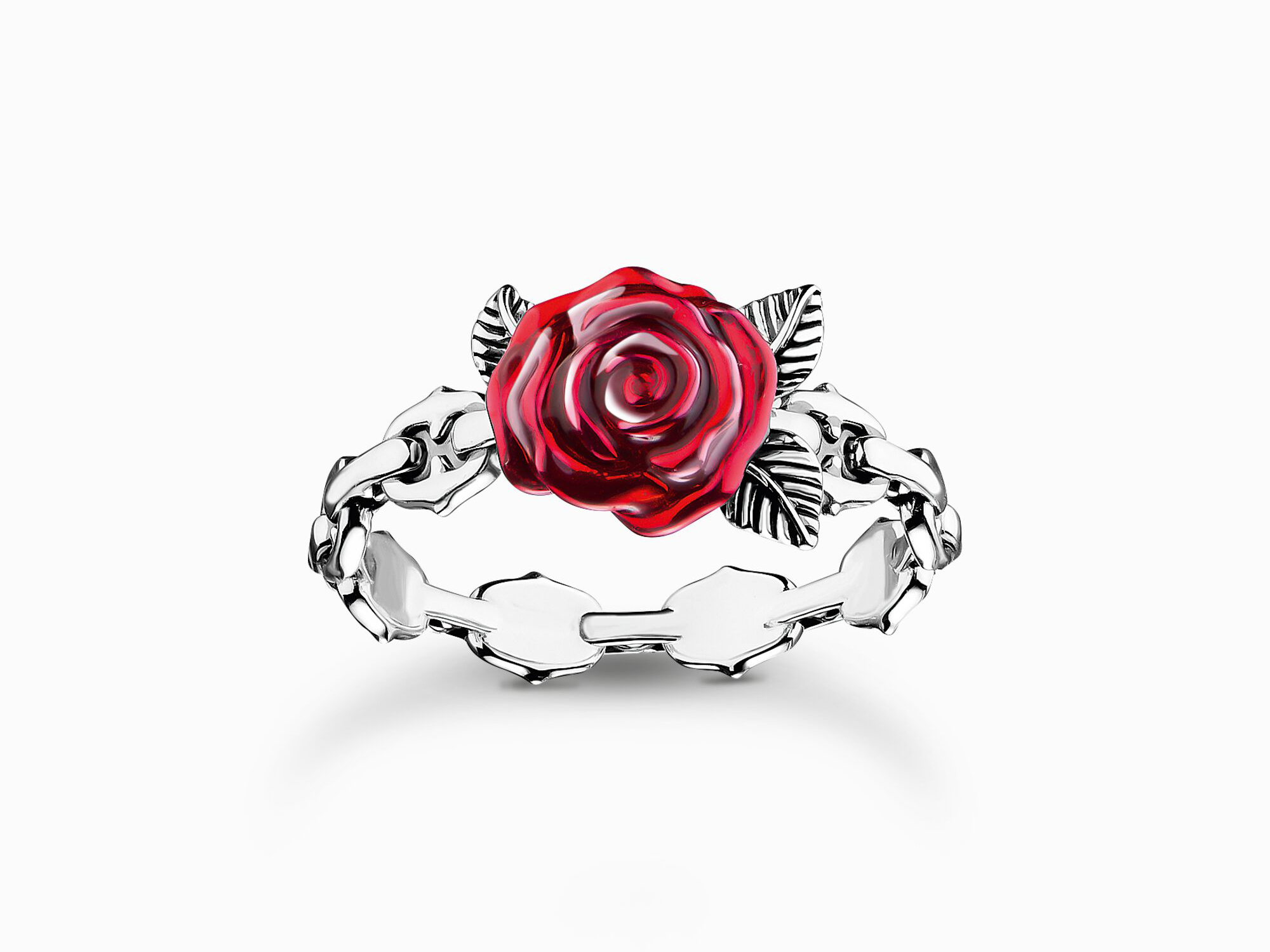 Thomas Sabo TR2482-664-10-60 Rose True Romance Ring - rot - Silber gesch. + Emaille - Gr. 60 