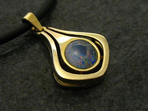 Design - Goldanhänger - Opal Triplette - 20 mm