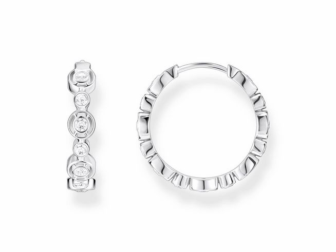 Thomas Sabo CR714-051-14 Creolen - Silber + Zirkonia - weiß