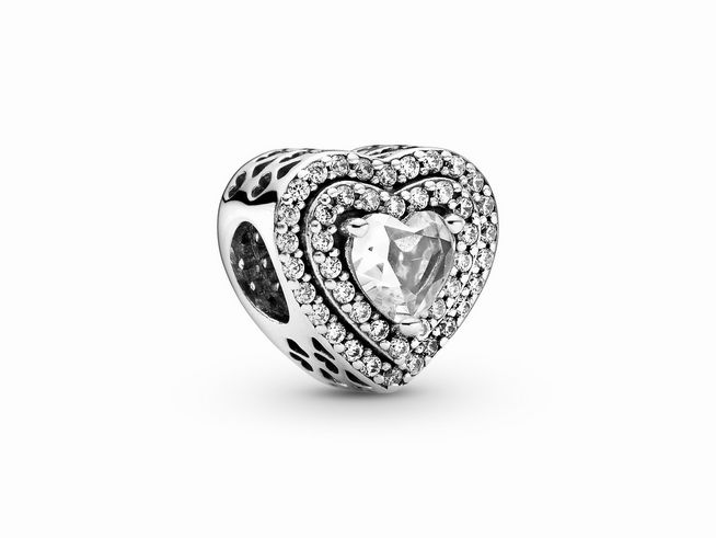 Pandora Timeless - Charm - Funkelnde - geebnete Herzen - Silber - 799218C01 - Zirkonia