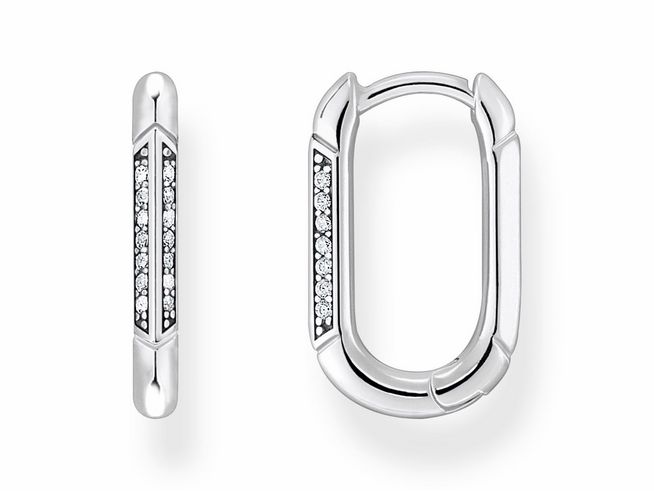 Thomas Sabo Creolen CR675-643-14 Sterling Silber - geschw. + Zirkonia weiß