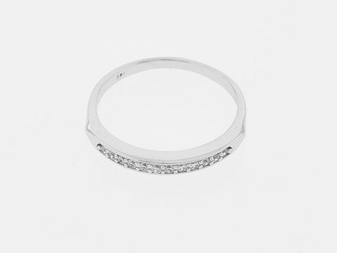 Ring Silber rhod. - Gr. 58 - dezent - Zirkonia