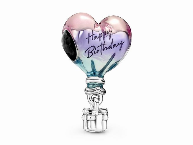 Pandora 791501C01 Alles Gute zum Geburtstag Heißluftballon - Charm - Sterling Silber & Emaille Bunt