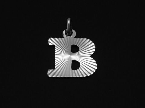 Buchstabe B - Anhänger Sterling Silber rhod.