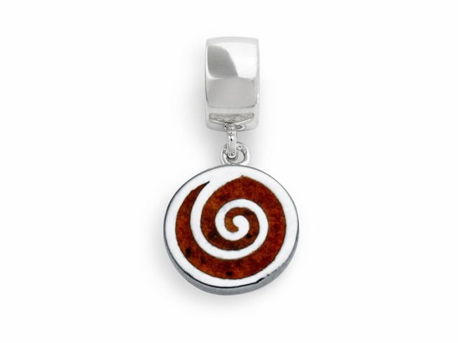 DUR Schmuck F214.SPIRALE - Sterling Silber Anhänger Charm Spirale - Bernstein -