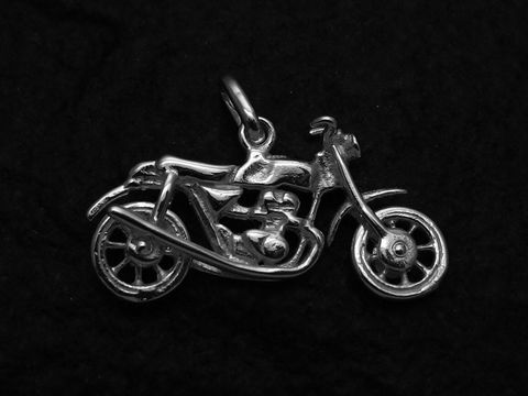 Anhänger Motorrad - 925 Sterling Silber plastisch